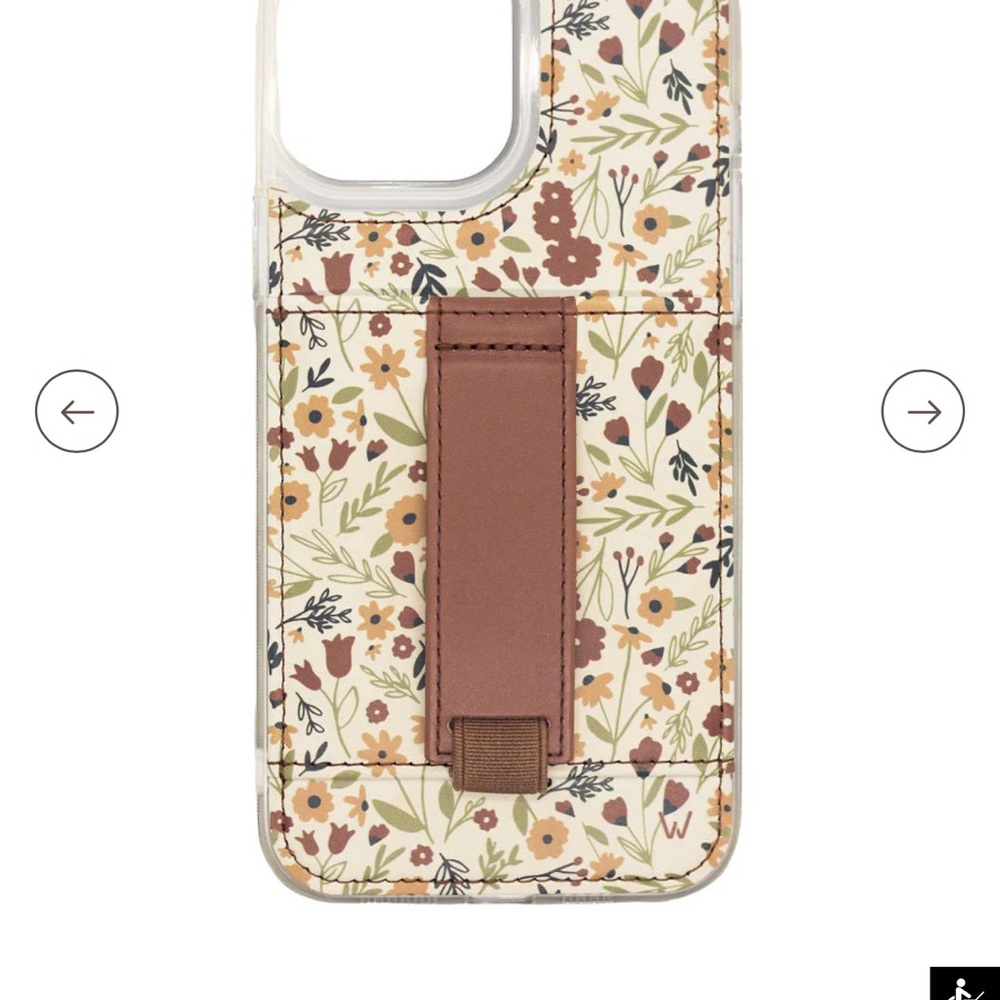 Floral Phone Case with Brown Strap